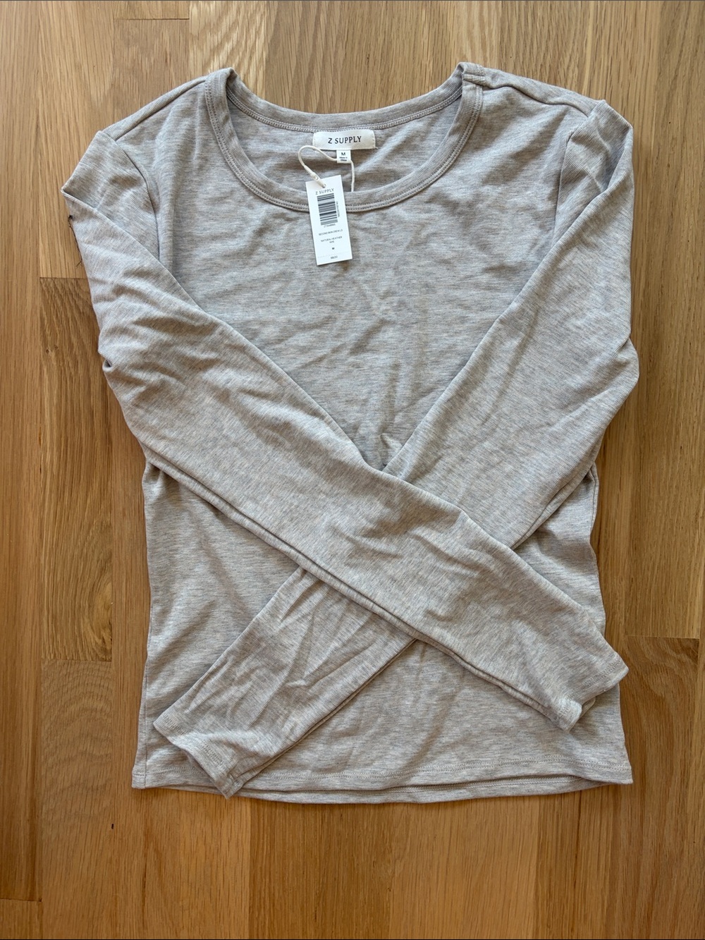 Z Supply Long Sleeve Crew Neck Top - Light Taupe